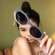 韩版夏季jennie同款椭圆形，太阳眼镜男女潮人嘻哈，蹦迪超火墨镜