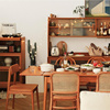 伸缩餐桌家用小户型实木折叠樱桃木，北欧日式长方形，可隐形桌椅组合
