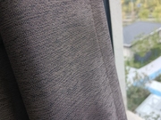 麻料夹黑丝遮光卧室窗帘 啡色纯色 固定褶皱打孔洞定制飘窗落地窗