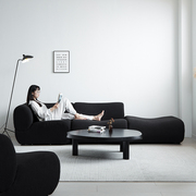 穆瑞家具模块组合沙发，小户型客厅中古风，复古黑色现代简约布艺沙发