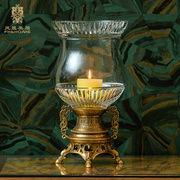 凤凰美居欧式水晶玻璃烛台高脚铜件，大号供佛佛堂装饰大号烛台摆件