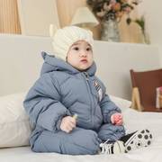 婴儿冬季外出羽绒服冬天连体衣，加绒加厚外出服抱衣，0一1岁超萌冬款