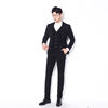 川泽男士经典款黑色，西装三件套2019韩版修身上班套西职业西服套装