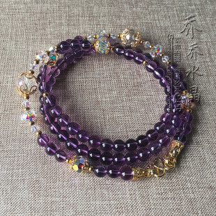 紫水晶项链金色泰国蝴蝶佛牌毛衣 挂链 可订做款式
