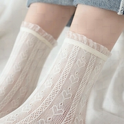 可爱洛丽塔袜子夏季少女甜美花边，蕾丝袜日系镂空短筒袜网红