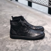秋冬黑色马丁靴男欧美切尔西靴时尚工装，短靴高帮休闲男鞋