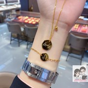 香港六福珠宝999足金，黄金lucky套链项链，手链情人节