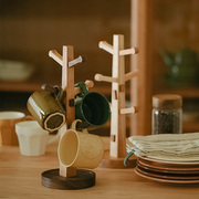 GOING HOME日式高端创意树形实木茶杯杯架桌面装饰品摆件置物挂架