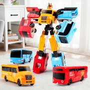 儿童3合1合体变形巴士汽车机器人金刚正版模型男孩益智百变玩具