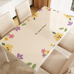 PVC印花软玻璃餐桌垫现代简约防水防烫桌布可裁剪轻奢防滑茶几垫