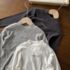 sxpi072日系原棉罗纹半高领，打底衫纯色，圆领厚长袖t恤