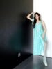 法式浪漫人鱼姬蓝色气质，吊带连衣裙女夏季设计感立体花朵度假长裙