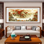 鸿运当头国画山水画风水，靠山图客厅，装饰画招财办公室字画挂画壁画