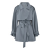 EAM 2024春季英伦风高级斗篷风衣外套女设计感短款小个子大衣