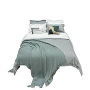 展厅样板间家具配套床品轻奢意式软体简约软装床品多件套灰绿