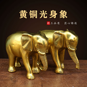 纯铜大象风水客厅摆件一对吸水象铜象工艺品店铺客厅开业