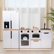 儿童过家家超大开放式厨房套装木质模拟仿真冰箱洗菜做饭玩具3岁+