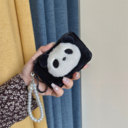可爱大熊猫零钱包卡通动物口红，耳机包信用卡收纳包迷你(包迷你)珠链手拿包