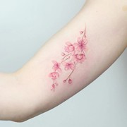 桃花锁骨纹身贴小图案，遮疤花朵玫瑰脚踝贴纸，性感肩膀持久防水贴
