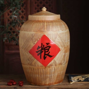 100景镇单色釉(单色釉)陶瓷米缸，米桶水缸油罐斤30斤50斤斤家用储物罐0