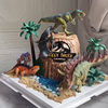 儿童生日恐龙乐园蛋糕装饰霸王龙翼龙三角龙摆件森系主题烘焙插件