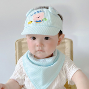 婴儿帽子夏季薄款新生儿胎帽护卤门气门帽，男女宝宝防晒遮阳空顶帽