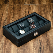 碳纤维皮质手表盒收纳盒手链首饰珠宝整理展示盒男女表收藏