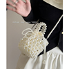 法式小众包包女2023夏季单肩斜挎包编织高级感仙女手提珍珠包