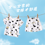 婴儿短袖套装夏季薄款宝宝夏装两件套空调服睡衣男女儿童短裤纯棉