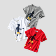 男童短袖t恤纯棉儿童夏装，2023夏季亲子装，童装宝宝运动体恤衫