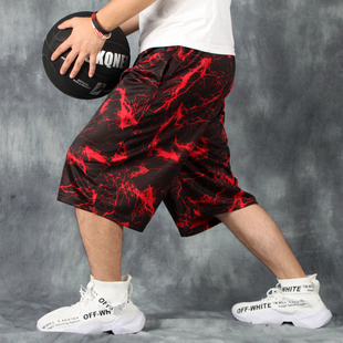 篮球短裤\街球裤男过膝嘻哈运动裤透气宽大版，精英裤加大码沙滩裤