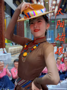 西部牛仔帽子藏族舞小莹老师，太阳姑娘同款帽子广场舞演出舞蹈道具