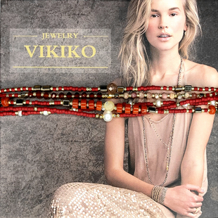 VIKIKO手作天然红纹石多层本命红幸运编织珍珠手链绳闺蜜礼物