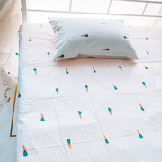 简约白色波点小清新全棉床单单件纯棉斜纹棉布被单宿舍1.21.8