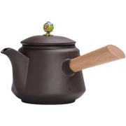 木柄侧把紫砂茶壶茶具，套装家用泡茶壶，单壶陶瓷公道杯单茶海分茶器