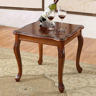 欧式沙发边几角几小茶几正方形小方桌子客厅实木雕花边桌方几茶桌