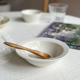 半颗橘子HO 纯色质感白色陶瓷草帽小碗早餐酸奶麦片碗水果沙拉碗