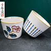 日本进口复古日式茶杯无柄汤吞杯200ml喝茶杯水杯陶瓷杯家用瓷杯
