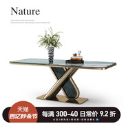 诚骏天然大理石餐桌轻奢高级感长方形意式极简卡里冰玉奢石餐桌椅