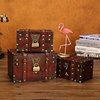 古风木质化妆品收纳盒家用复古带锁储物箱密码小盒子木箱百宝箱
