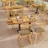 餐饮面馆小吃日料饭店桌椅组合咖啡西餐厅椅子，实木带抽屉储物餐桌