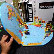 世界地图拼图拼板 2-3-4-5-6岁儿童插国旗认识学习早教具益智玩具