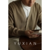 yuxian高密提花14针织，开衫纯色保暖毛衣外套修身长袖百搭秋冬男士