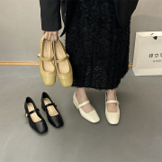 高跟鞋子女2024春季韩版法式复古玛丽珍鞋女粗跟休闲仙女单鞋