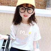 女童短袖t恤夏季韩版洋气中大童纯棉半袖，上衣女宝宝宽松衣服