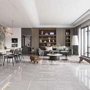 欧式通体仿大理石地砖客厅，卧室亮光灰色抛釉瓷砖800x800
