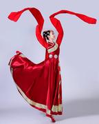 藏族舞蹈演出服装西藏长裙水袖藏袍少数民族服饰广场舞表演服