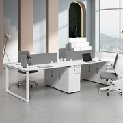 办公桌椅组合简约现代办公家具白色246人职员桌办公室屏风工位
