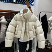 2023年冬季韩国东大门立领，羽绒服女短款加厚宽松小个子面包服