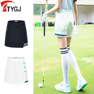 夏季高尔夫女士短裤裙 中高腰舒适修身显瘦开叉假两件运动热裤子